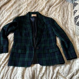Pendleton Plaid Blazer in Green and Blue